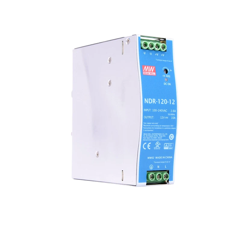 Оригинальный Mean Well NDR 120 series meanwell DC 12 В 24 в 48 Вт блок питания промышленной DIN рейки с