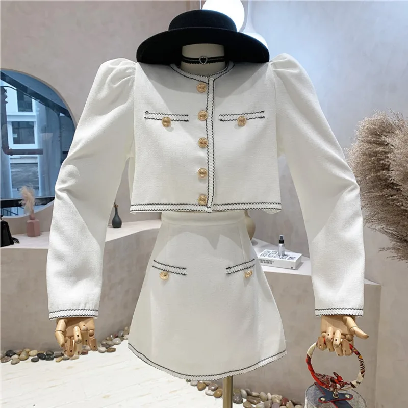 

Женский комплект из 2 предметов, короткий топ и юбка в Корейском стиле