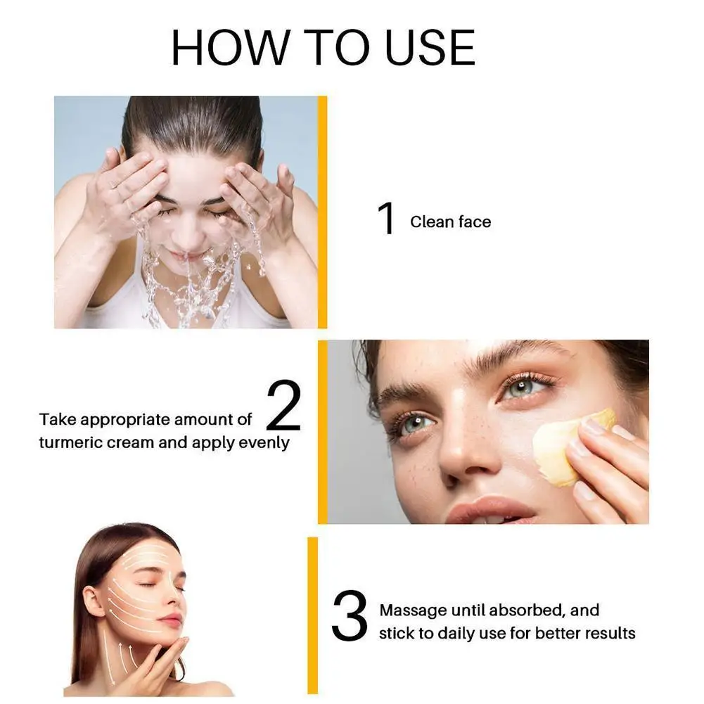 

50g Turmeric Moisturizing Cream Firming Lifting Face Cream Anti-Aging Moisturizing Whitening Remove Acne Cream Skin Care Product