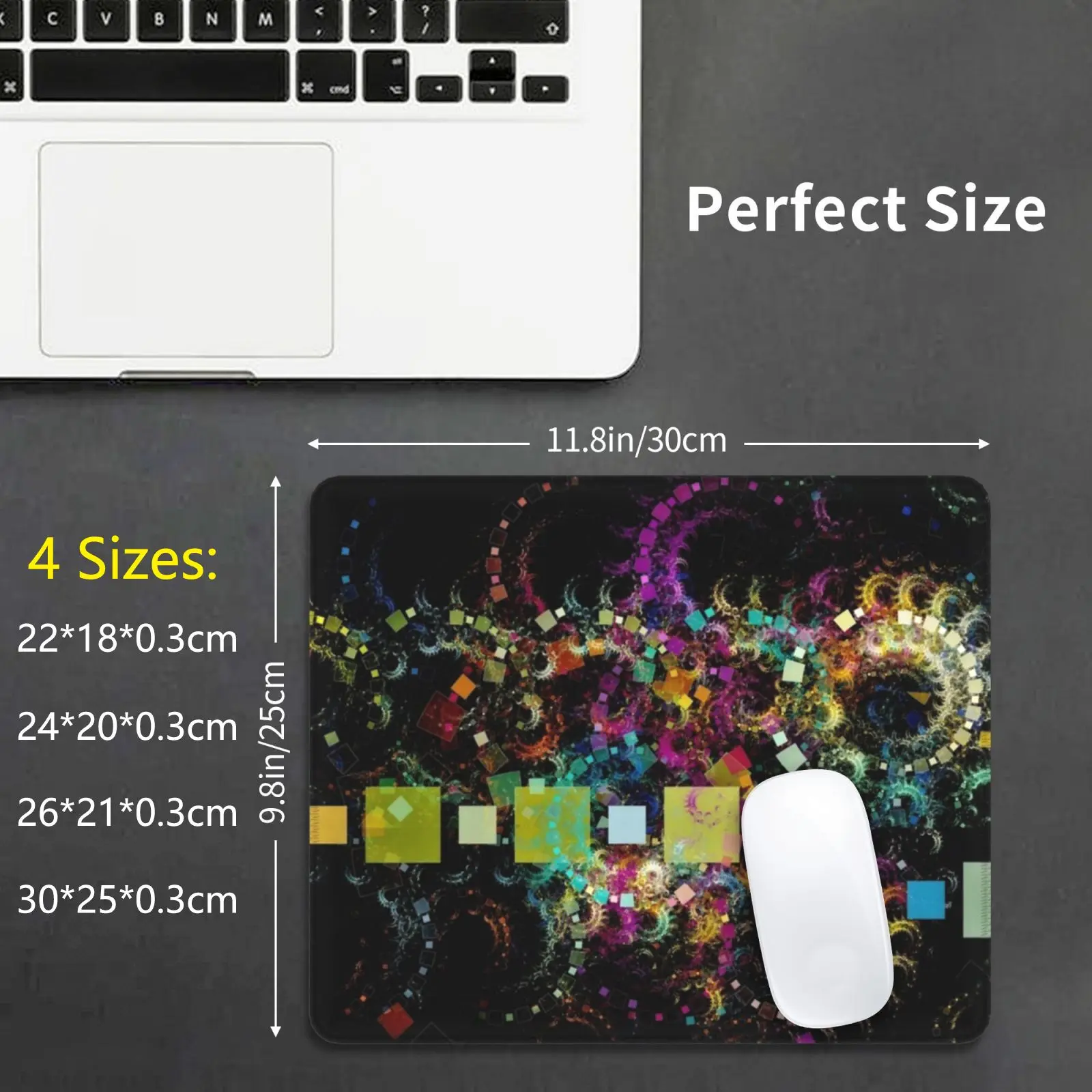 

 Квадратный знак Da Fs V1. Коврик для мыши DIY с принтом Ohdz Lights абстрактный крутой цвет абстрактный Фрактальный футуристический