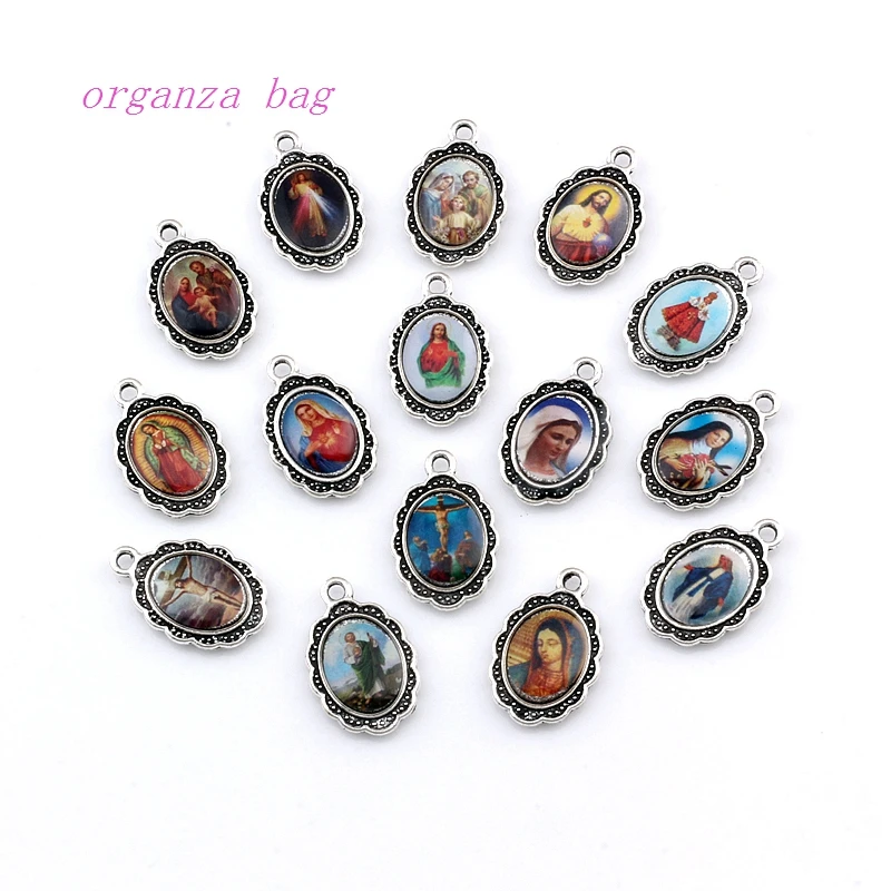 Овальный Иисус Христос крест сплава Шарм Подвески 60 шт./лот модные религия