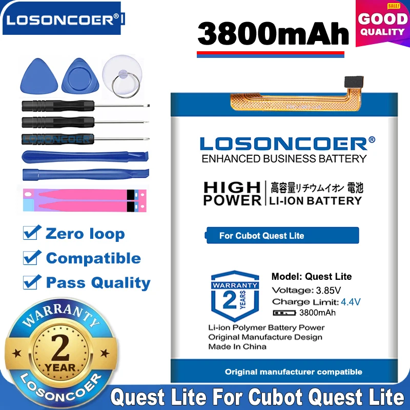 100% Оригинальный аккумулятор LOSONCOER 3800 мАч Quest Lite для смартфонов Cubot батареи +