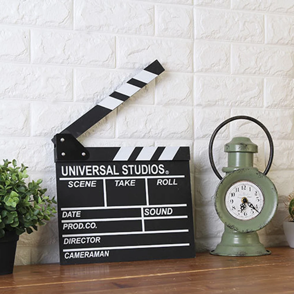 

Wooden Director Movie Scene Clapperboard TV Video Clapper Board Film Photographic Prop Hanging Decorations 20*20cm