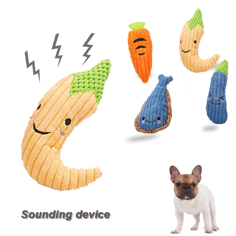 

Fleece Squeaky Dog Toy for Small Medium Dogs Vegetables Shape Puppy Accessories Funny Pet Products Cute Large Dog Pets Supplies