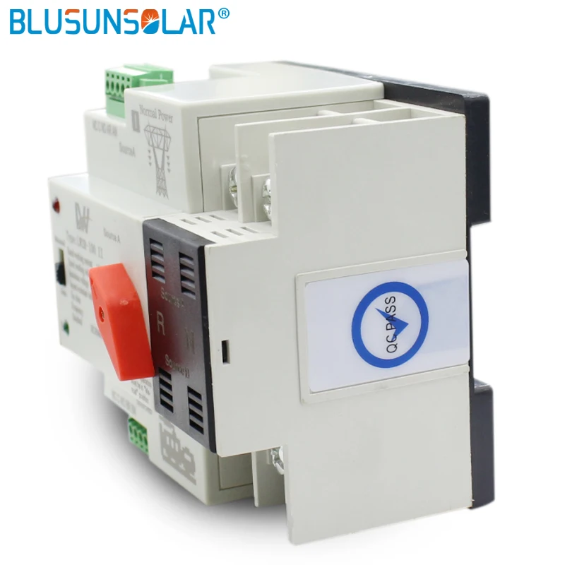 Din Rail 2P 100A 220V AC ATS Dual Power Automatic Transfer Switch Electrical Uninterrupted Blusunslar Mini | Обустройство дома