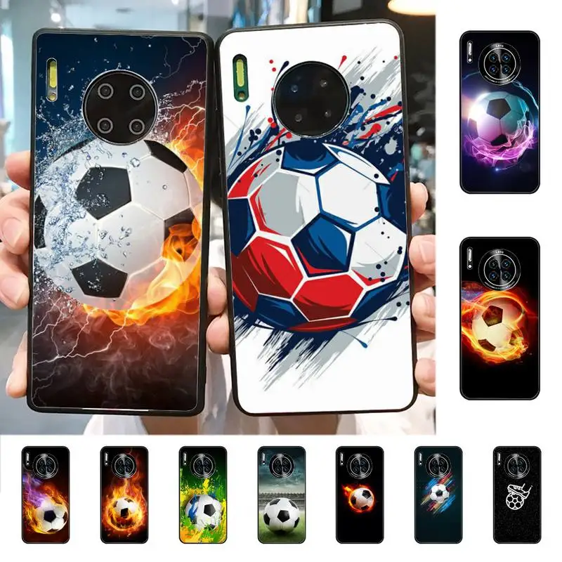 

YNDFCNB Fire Football Soccer ball Phone Case for Huawei Mate 20 10 9 40 30 lite pro X Nova 2 3i 7se