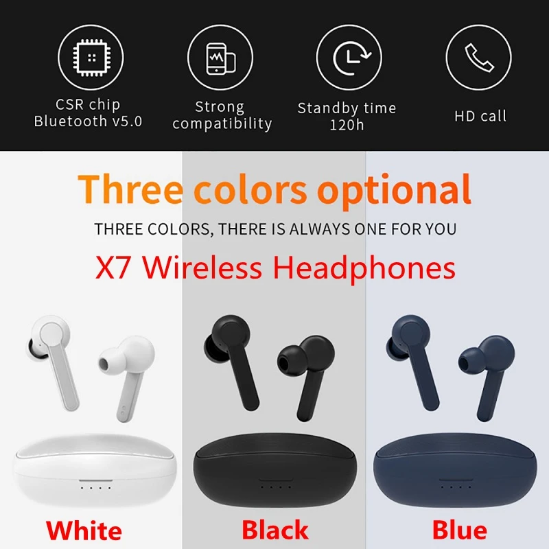 Цветные Bluetooth наушники RGLM i7s TWS для рисования спортивные с зарядным устройством ios