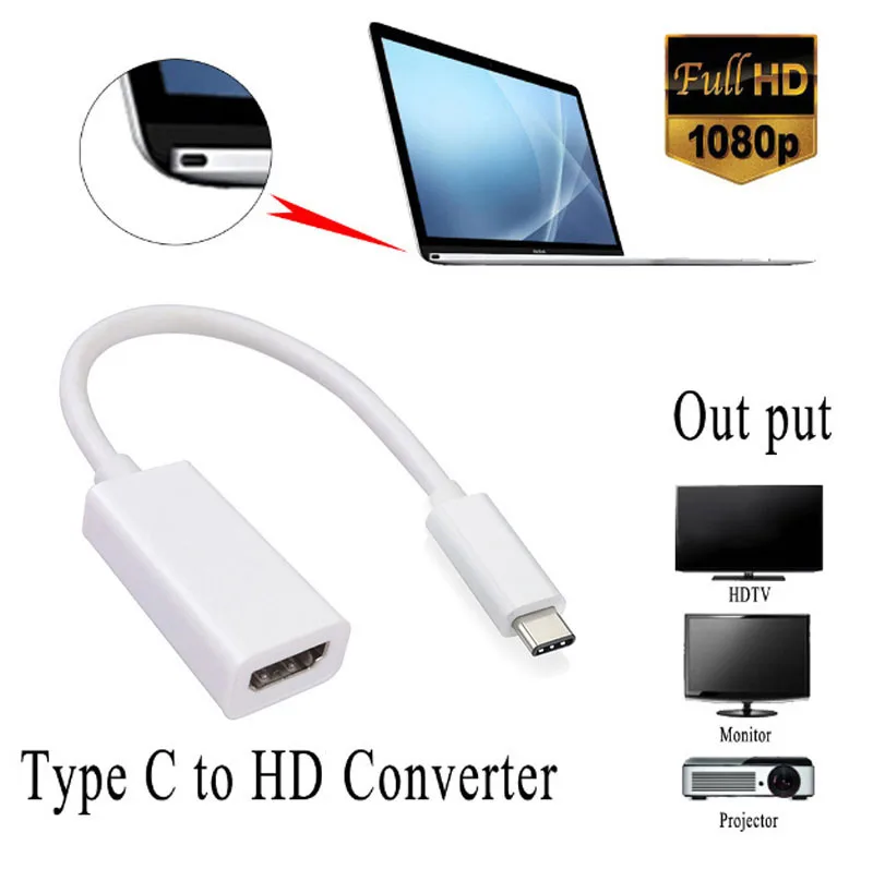 Адаптер USB Type C 4K 1080p кабель для ТВ HDTV видео конвертер MacBook Samsung Galaxy S20 S10 Huawei Mate P20 P30