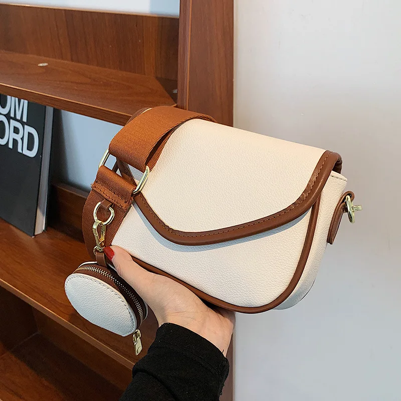 

Vintage Design Panelled High Quality Crossbody Bag for Women Fashion Handbag and Purse Ladies Luxury PU Leather Small Square Bag