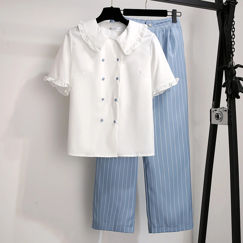 Two Piece Set Of Wide Legged Pants With Drop Sense Women's 2019 New Summer Style Goddess Style Suit Design Sense Minority