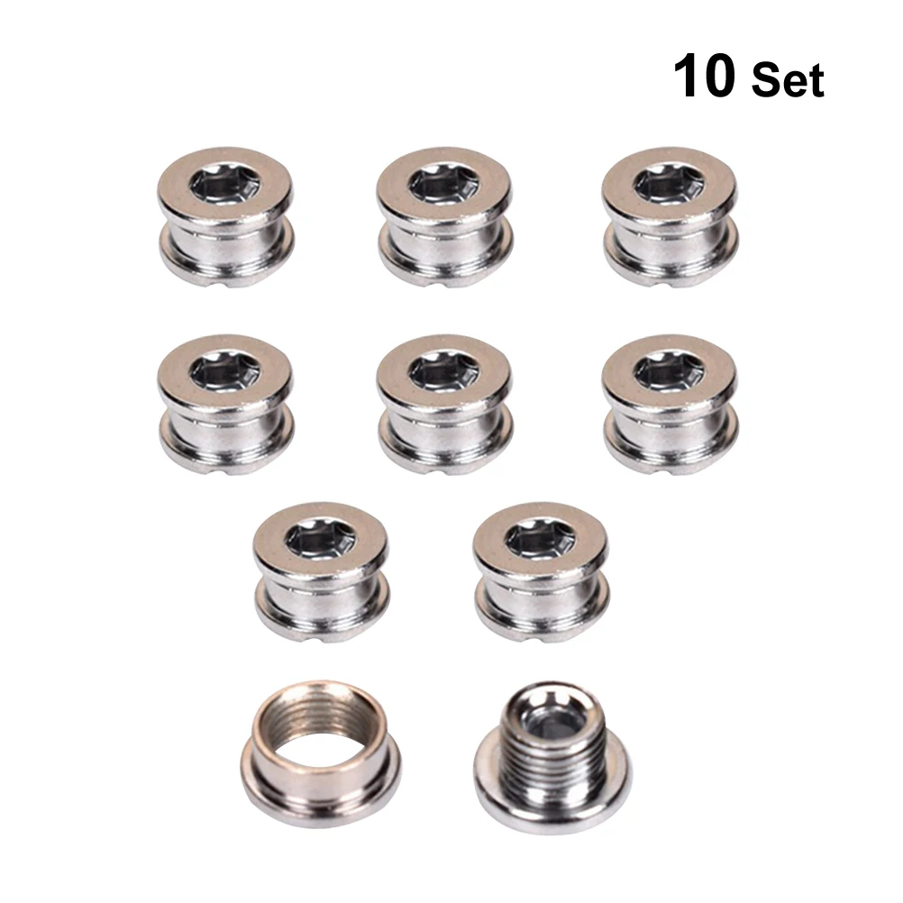 10 Sets Crank Bolts Bike Chainwheel Screws Chainring Crankset and Nuts for Accessory | Спорт и развлечения