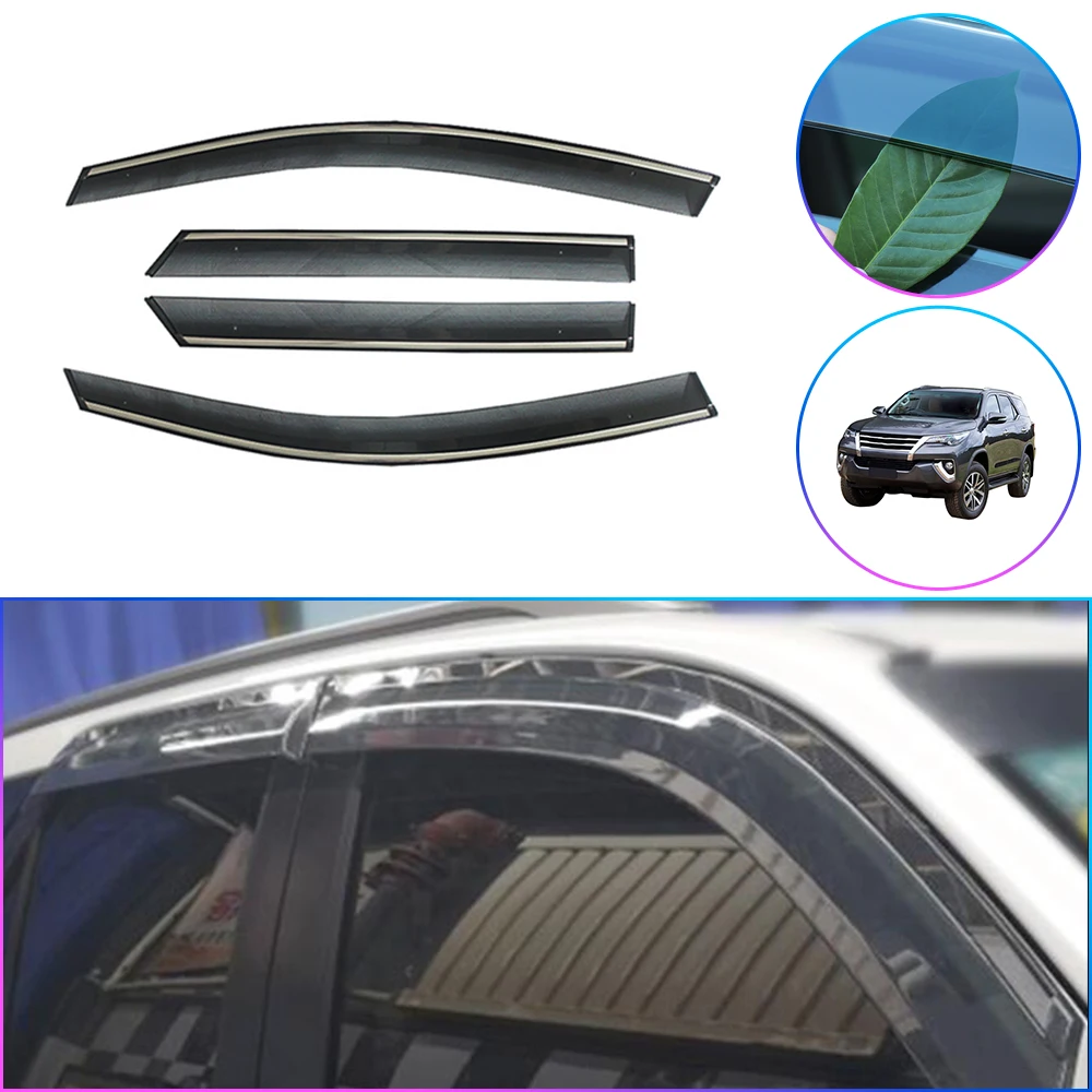 Оконный козырек для TOYOTA Fortuner, дымовые автомобильные оконные козырьки, автомобильный солнцезащитный козырек от дождя, ветровые дефлекторы, аксессуары, 4 шт