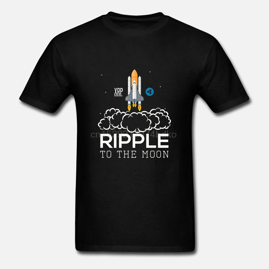 

Ripple To The Moon Rocket Graphic Ripple Xrp T Shirt Fitted Summer 2019 Men Cryptocurrency T Shirt Male Big Sizes Anti-Wrinkle