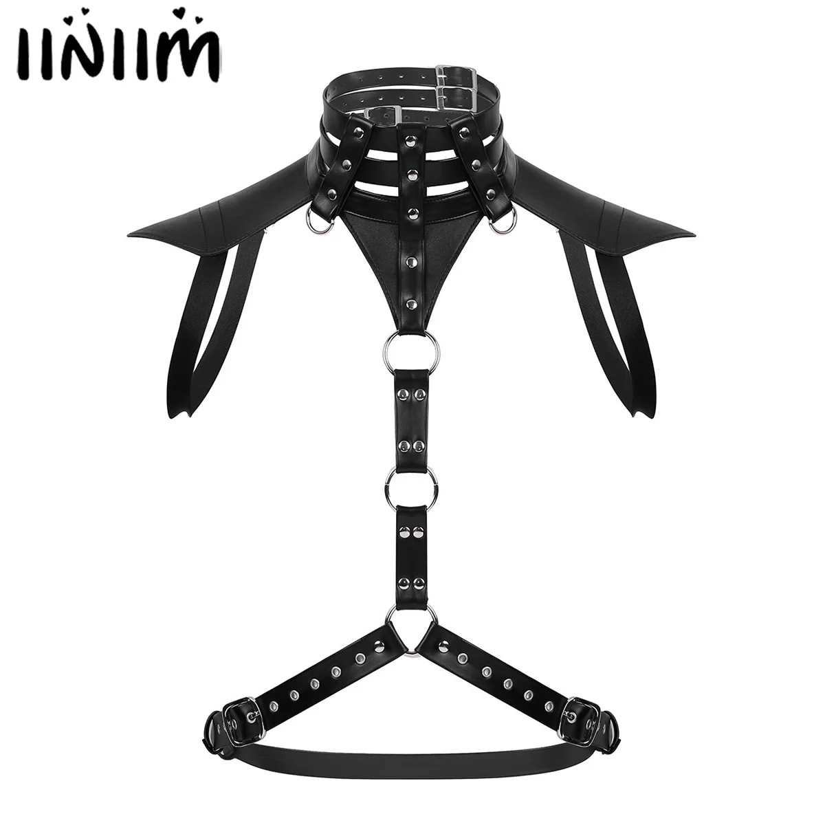 Iiniim/мужские кожаные нагрудный ремень для тела эротические панк Slim Fit Топ