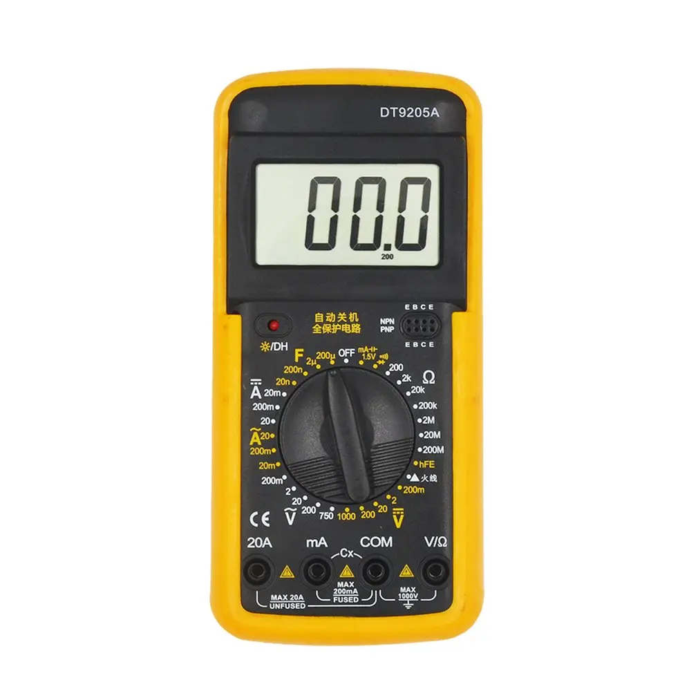 Портативный цифровой мультиметр DT9205A 1999 отсчетов измеритель напряжения и