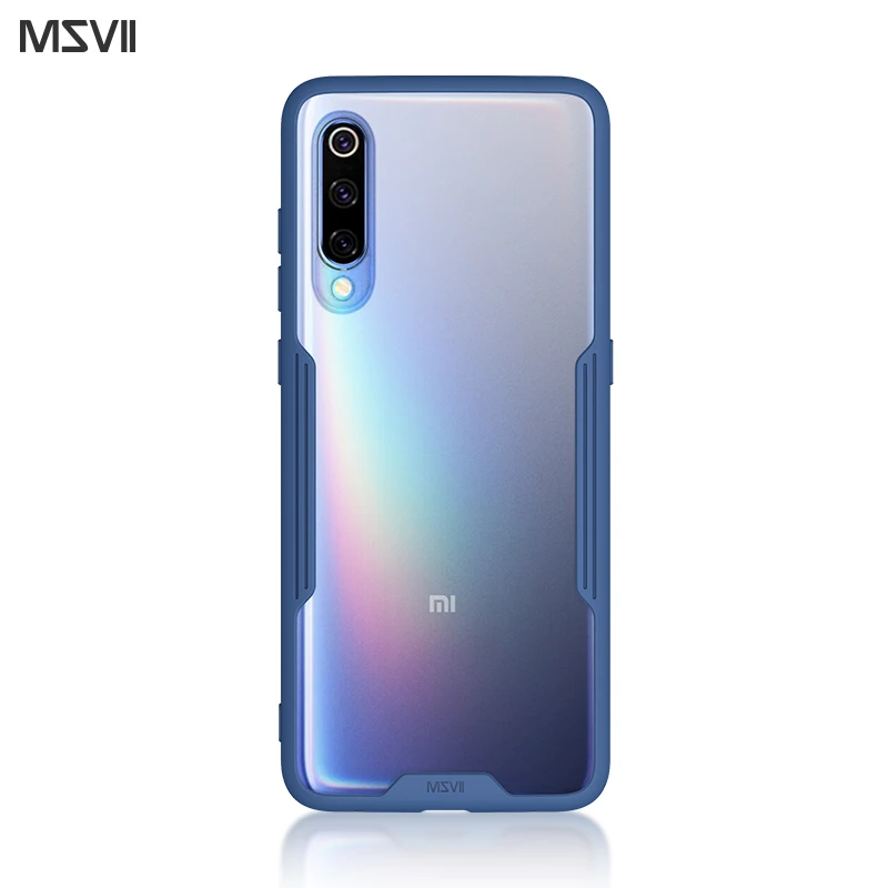 Синий Чехол Msvii для Xiaomi Mi 9 чехол 360 ручек на выбор для Xiaomi Mi 9 SE чехол силикон для Xiaomi Mi 9 чехол Защитный армированный Capa, Coque, funda - Цвет: Синий