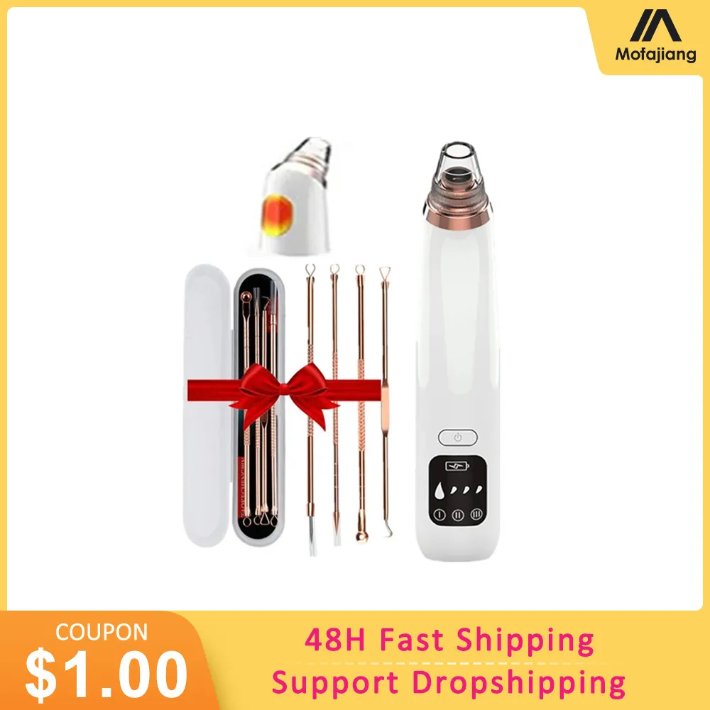 Удаление угрей вакуумный горячий компресс очиститель пор Электрический Нос лицо