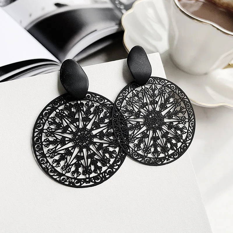 Китайский ветер серьги темперамент черная сетка забор экран женские