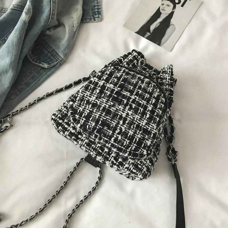 WEIXIER женский рюкзак кошелек женские шерстяные рюкзаки с цепочками для