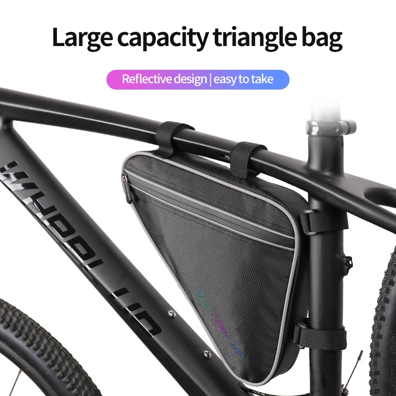 

Mountain Bike Bag Waterproof Large Capacity1.2L Pipe Rack Bag Triangle Riding Saddle Bag Portable Repair Kit Bicycle Accessories