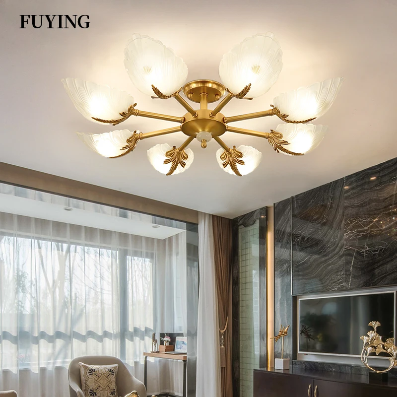 

Morden Luxury Ceiling Light E14 3/5/8/12 Lamp Indoor Lighting for Living Room Bedroom Petal LED Glass Lampshade Ceiling Lamp