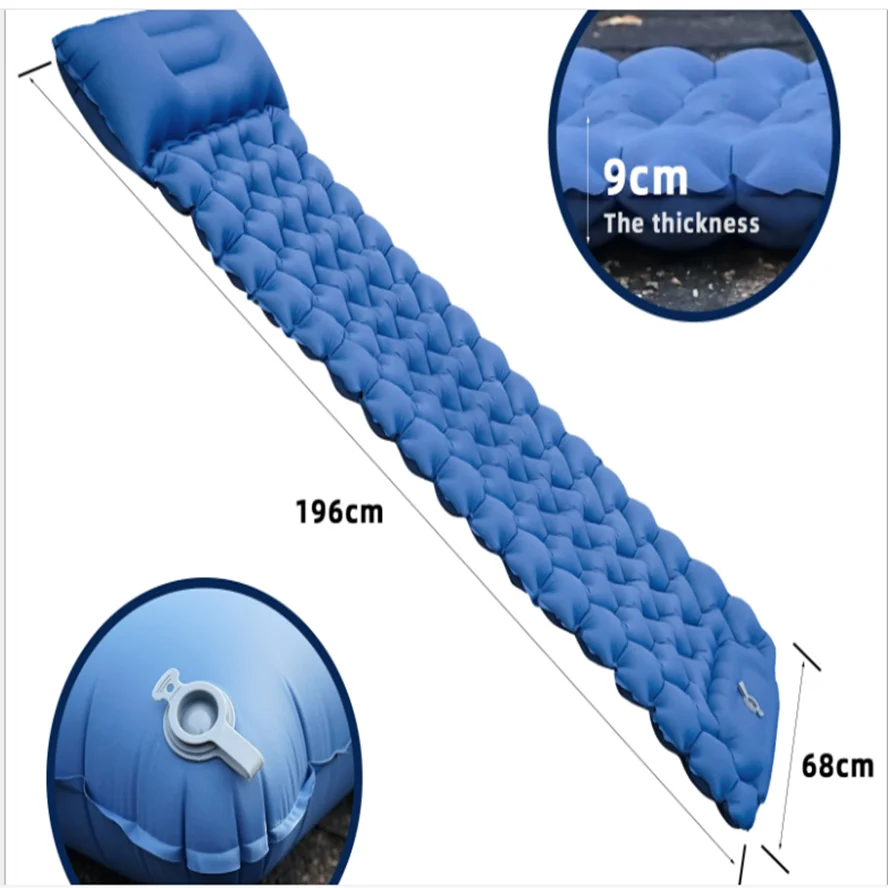 Outdoor camping travel portable air cushion built-in foot on the inflatable pump