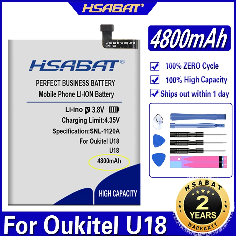 Аккумулятор HSABAT 4800 мАч для телефона Oukitel U18 сменные батареи аккумуляторная