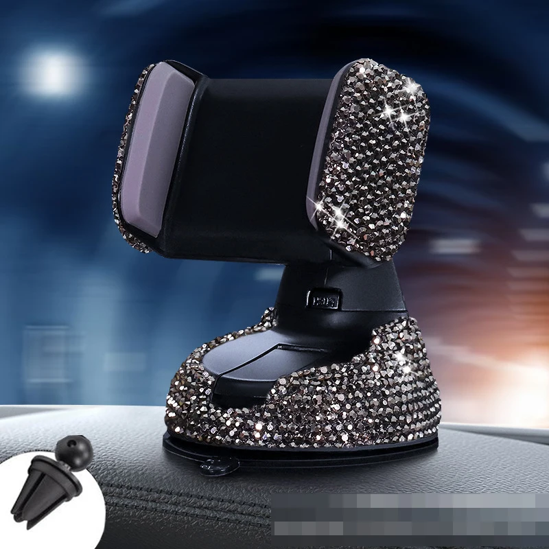 Блестящий Автомобильный держатель для телефона на присоске со стразами