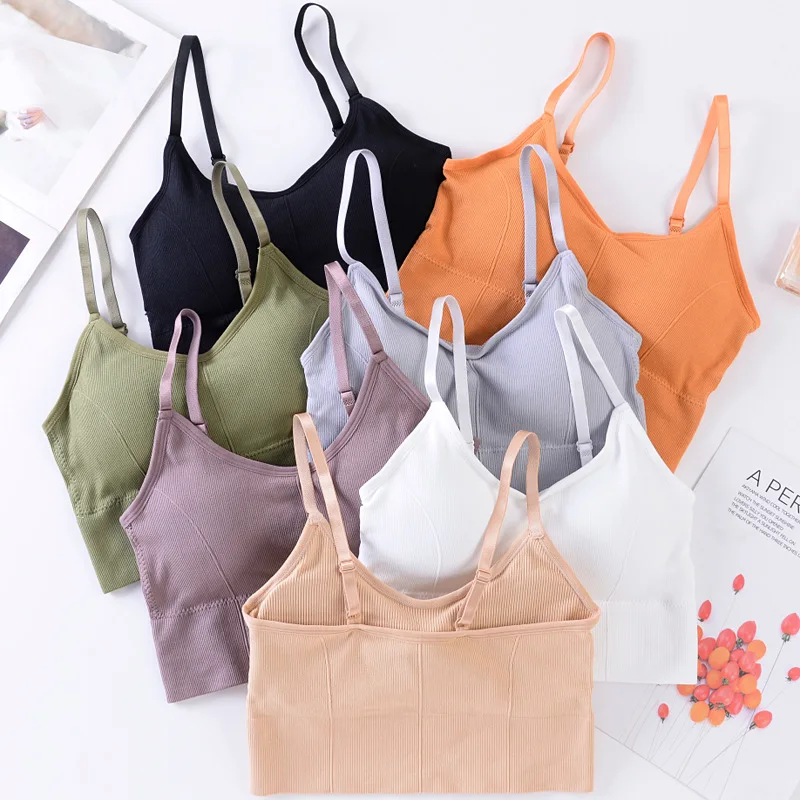 Регулируемый спортивный бюстгальтер с пуш ап мягкий для йоги без косточек