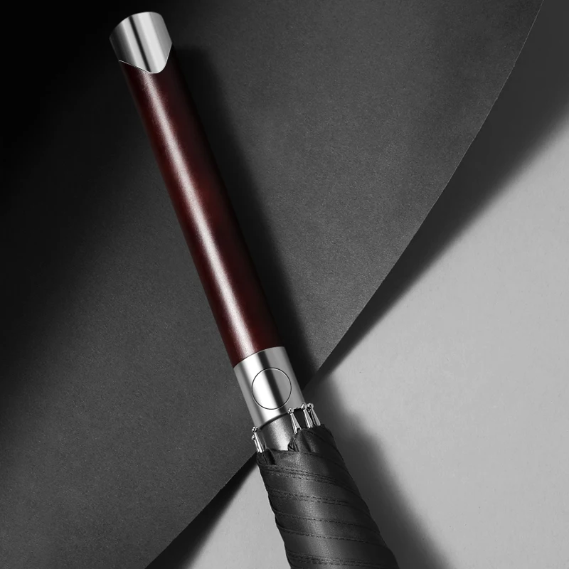 Offerte Ombrello Dritto Retrò Automatico Impermeabile Esterno Antivento Forte Manico Lungo Ombrello Da Pioggia Uomo Parapluie Rain Gear DF50YS