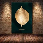 Современная Абстрактная Настенная картина с золотыми листьями, Картина на холсте, Золотая фотография, Настенная картина, домашний декор, спальня