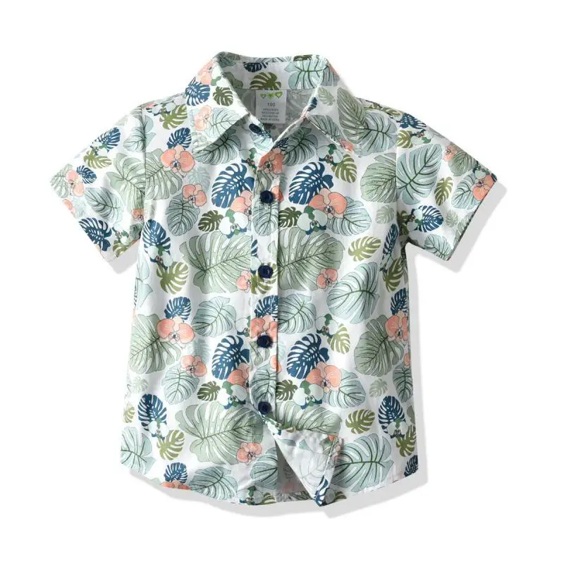 Летняя рубашка с принтом рубашки для мальчиков разноцветная блузка Пляжная