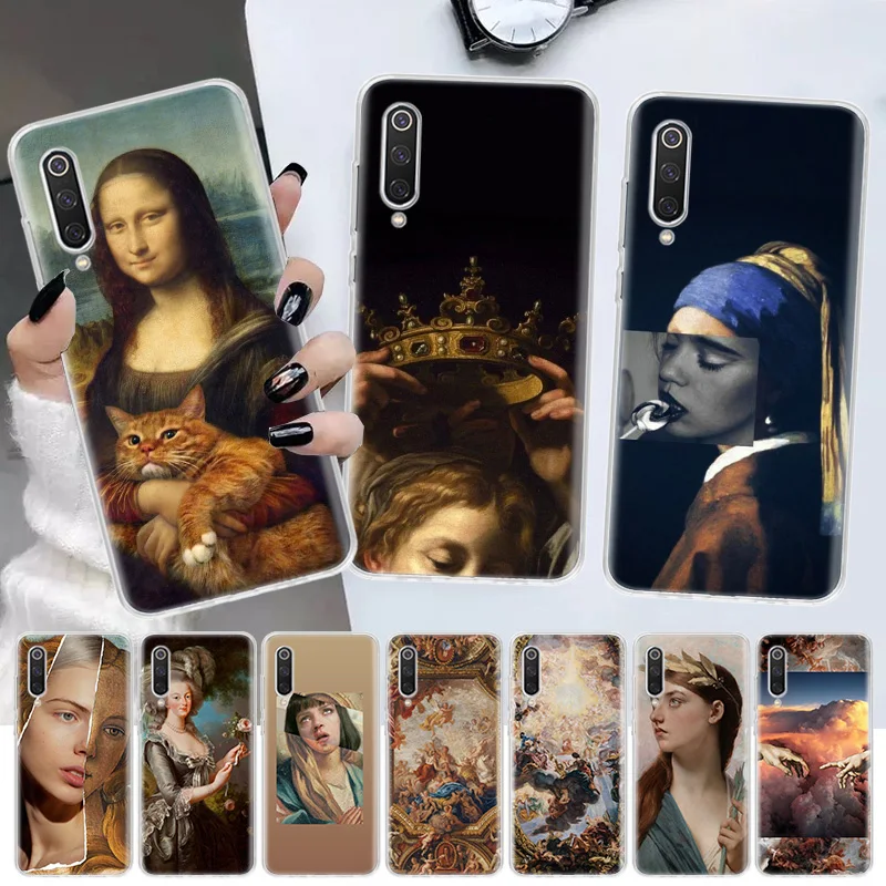 Famous painting Adorable angel Art Soft Phone Case For Xiaomi Redmi Note 10 10S 9 9S 8 7 8T 11S 11T 11 Pro 9A 9T 9C 8A 7A Shell