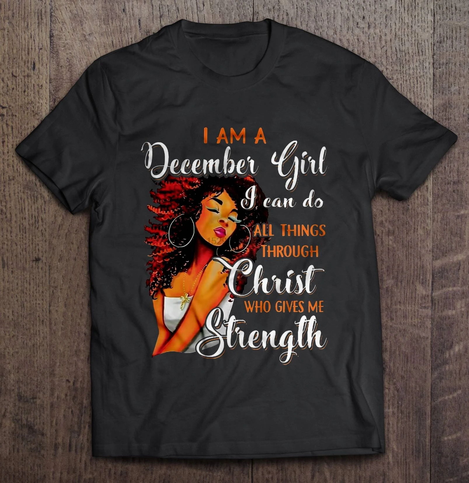 Мужская забавная футболка модная I Am A December Girl Can Do All Things сквозной Христос который