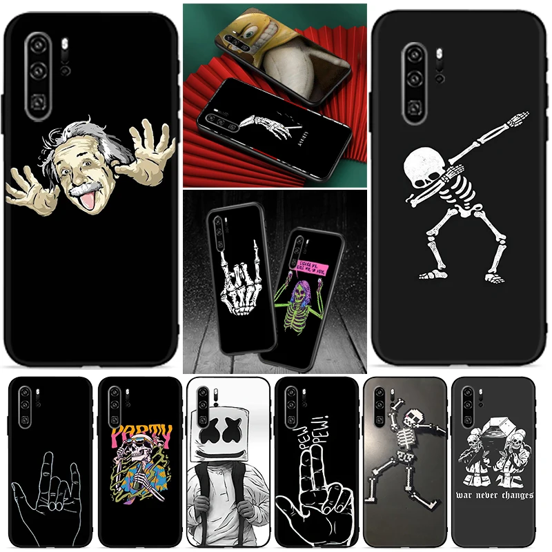 

Funny Banana Phone Case For Huawei P30 P20 P40 Lite Pro Plus 2019 Funny Skeleton Carcasa Cases Soft TPU Coque