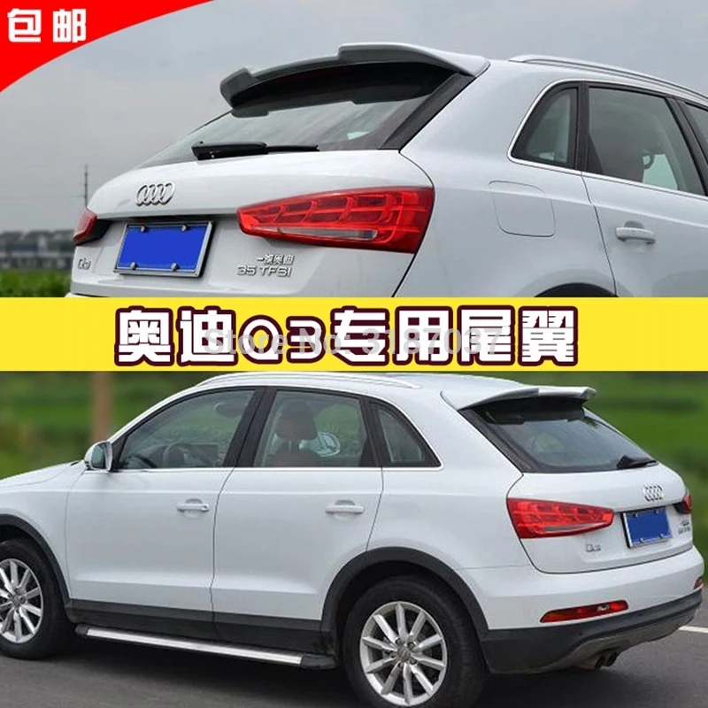 

For Audi Q3 Spoiler Audi Q3 ABS Plastic Unpainted Color Rear Roof Spoiler Wing Trunk Lip Boot Cover Car Styling With Color