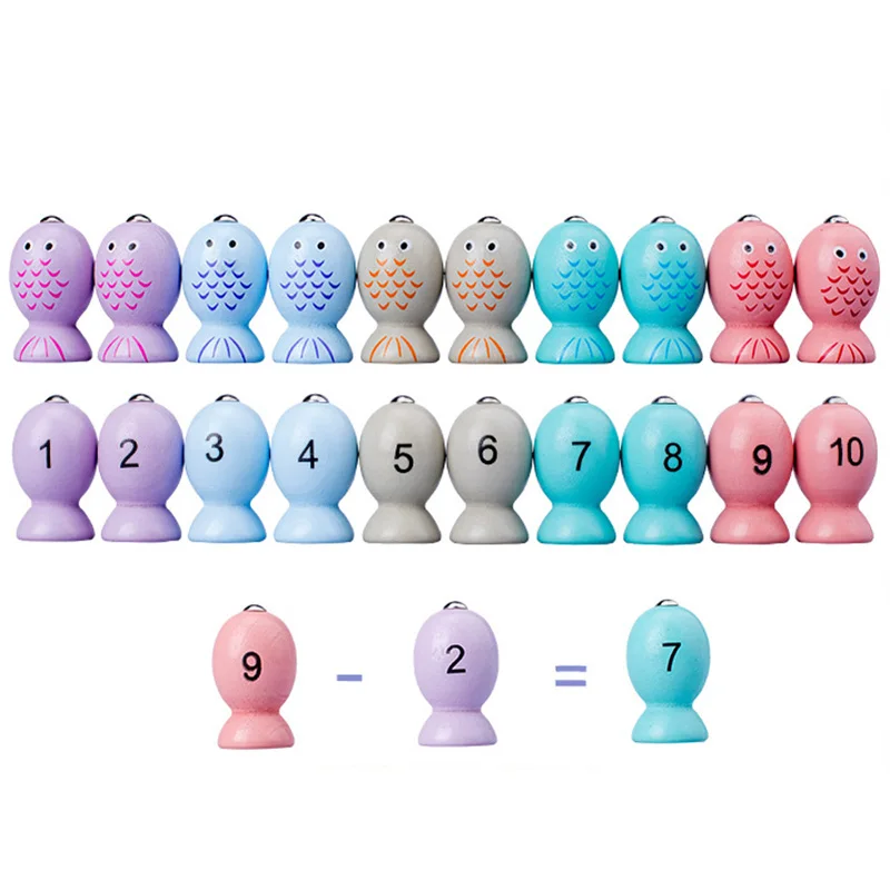 Деревянные цифровые магнитные наборы рыболовных игрушек 3d захват насекомых