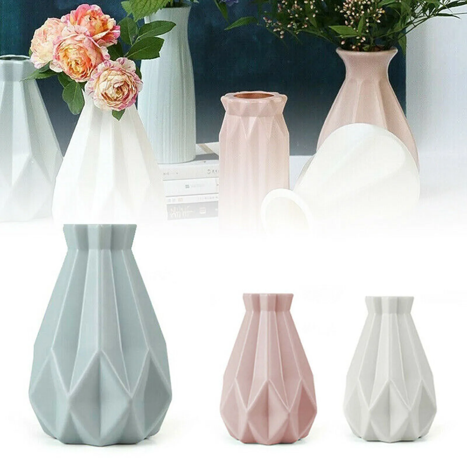 

Modern Flower Vase Home Flower Arrangement Living Room Origami Plastic Nordic Style Home Decoration Ornament Home Decoration