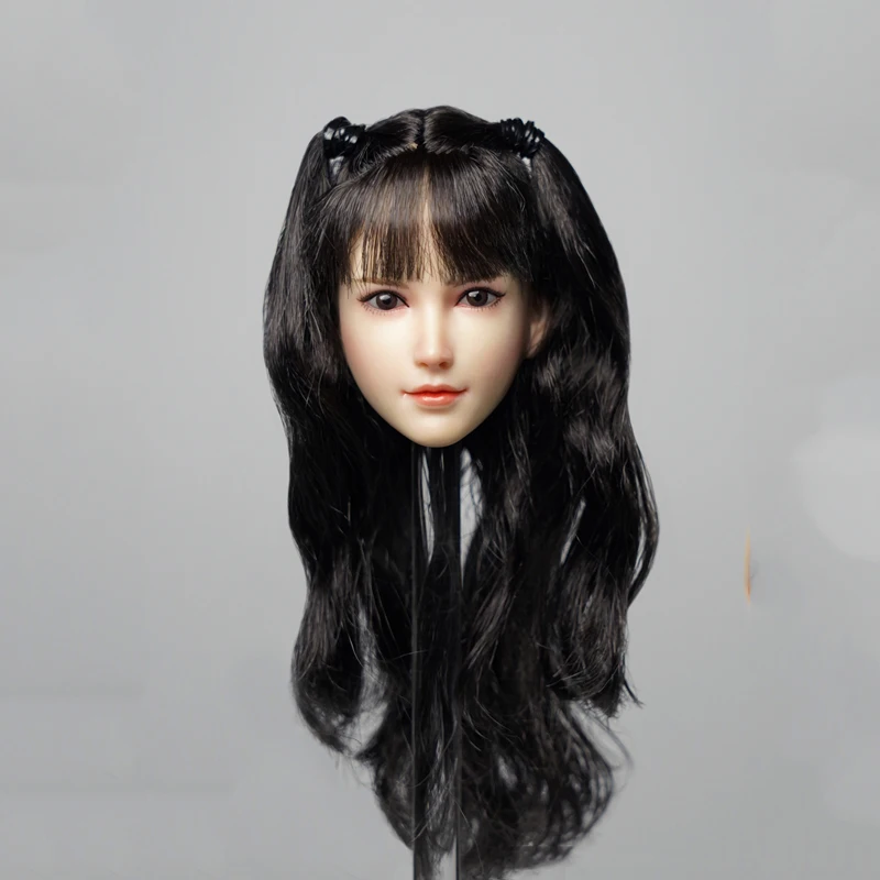 1/6 азиатская женская голова Loli милая с 2 конским хвостом для PH TBLeague бледная