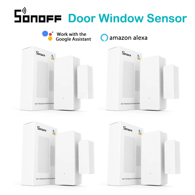 

Умный Wi-Fi датчик блокировки дверей и окон SONOFF DW2, автоматизация, работа с приложением eWelink, Alexa, Google Home