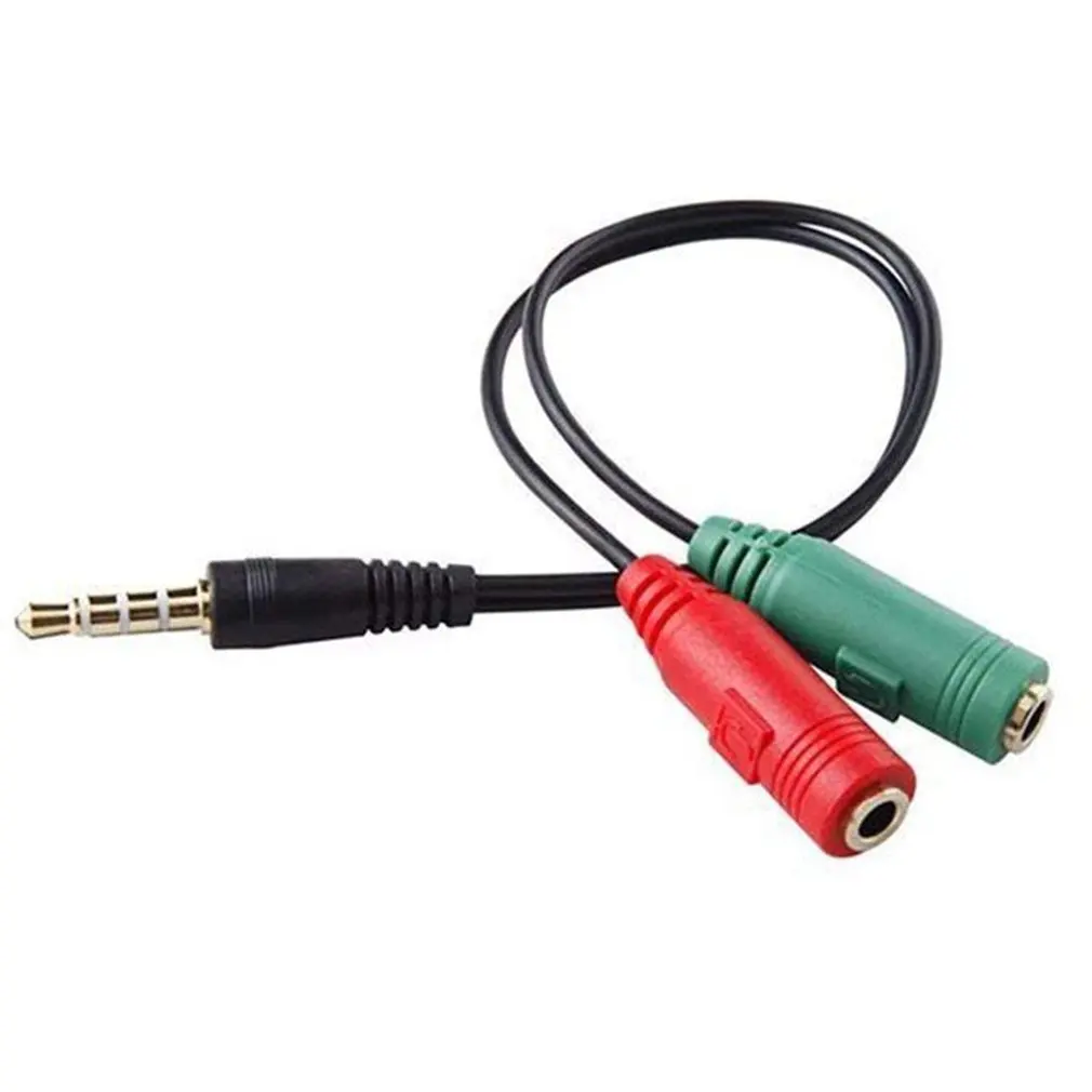 Стерео аудио разъем 3,5 мм 1 штекер на 2 гнезда адаптер кабель Y-разветвитель для наушников микрофона адаптер для смартфона и ноутбука
