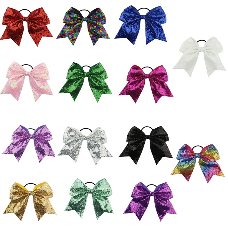 

Sequined Bow-Knot Elastic Hair Bands Accessories Fashion Hair Band Long Bow Ponytail Hair Tie Scrunchies Women Girls