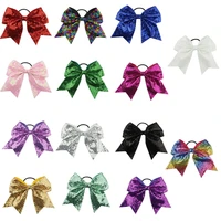 sequined bow knot elastic hair bands accessories fashion hair band long bow ponytail hair tie scrunchies women girls