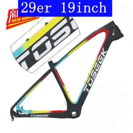Toseek MTB рама для горного велосипеда 26 27,5 er* 15 17 19 дюймов Полностью углеродная подвеска T800 высокоуглеродное волокно детали для рамы велосипеда - Цвет: 29er 19inch