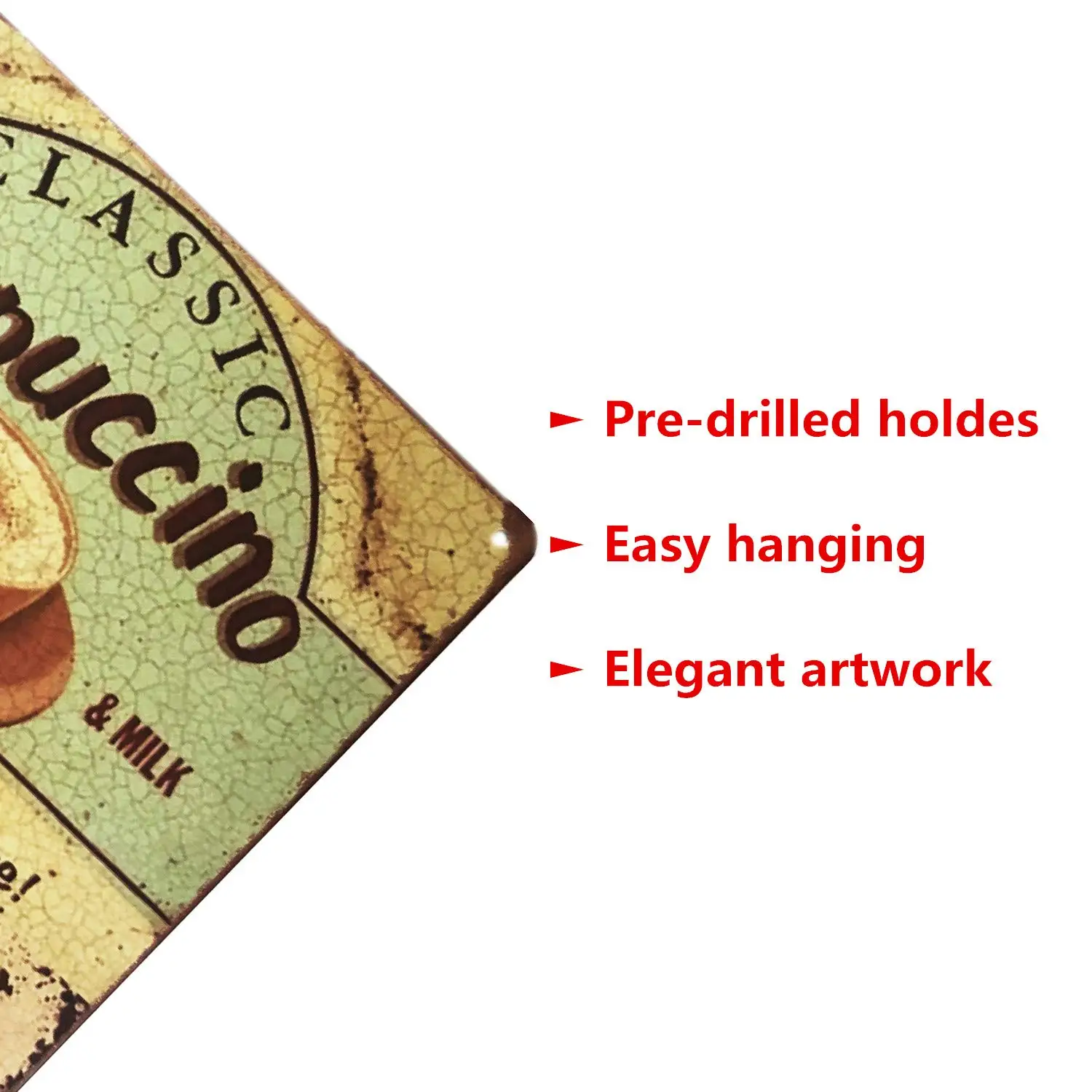 Classic Cappuccino Hot Coffee Vintage Metal Sign for Home Wall Decoration 12&quot X 8&quot Inches | Дом и сад