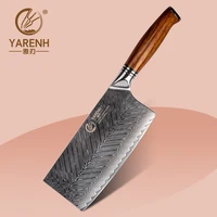 yarenh 7 inch chinese style cleaver knife 73 layer damascus steel sharp kitchen knives dalbergia wood handle chef cooking tools