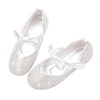 kids girls party princess flats non slip leather shoes shiny sequins bowknot flat shoe summer casual shoes for children girls