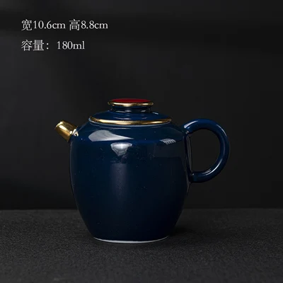 

Japanese Retro Teapot Making Tea Single Pot Ji Blue Ceramic Teapot Small Capacity Household Kung Fu Oolong Teaware