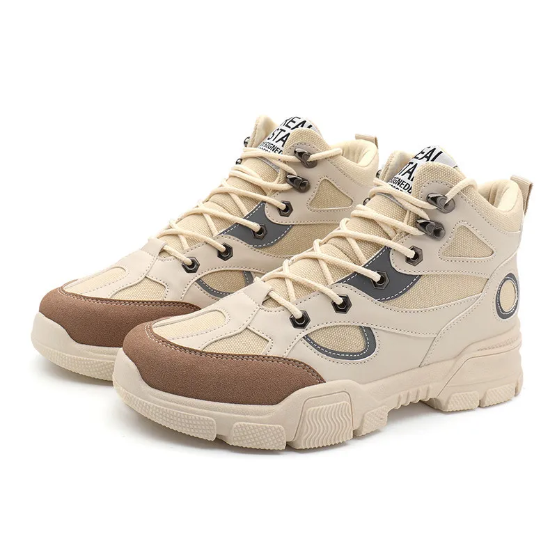 Мужские ботинки в стиле ретро LIN KING кожаные короткие большого размера светящиеся