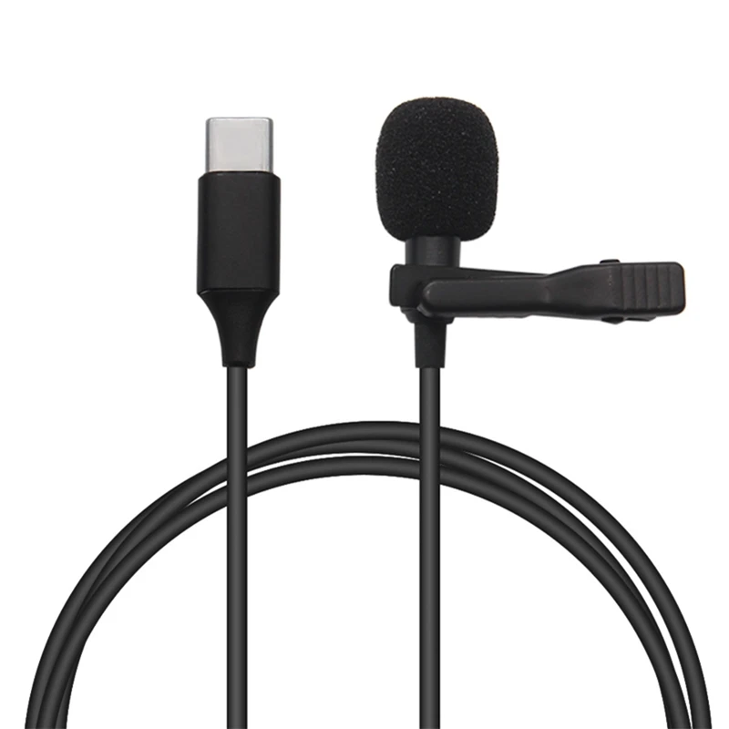 ABHU-компактный микрофон с зажимом типа C петличный для записи телефонов Huawei Xiaomi